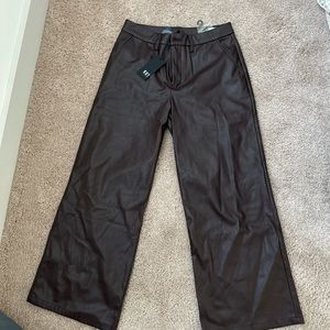 Evereve Kut Dark Brown Leather Pants